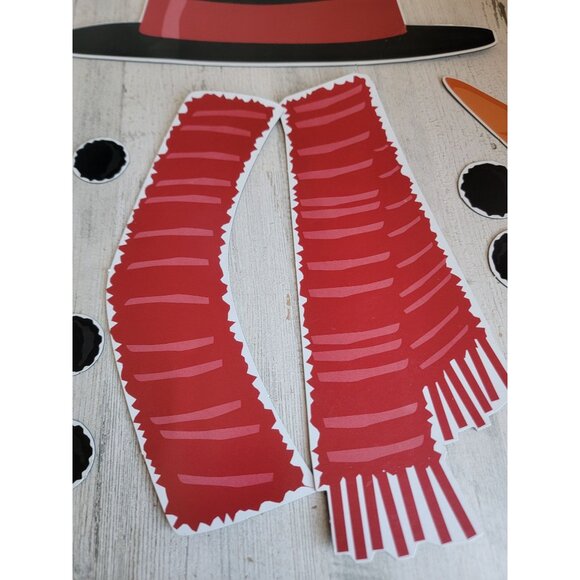 Snowman magnet large hat scarf coal carrot xmas decor set - Picture 2 of 8